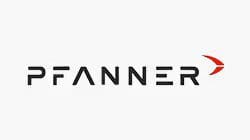 Pfanner logo with red arrow graphic.