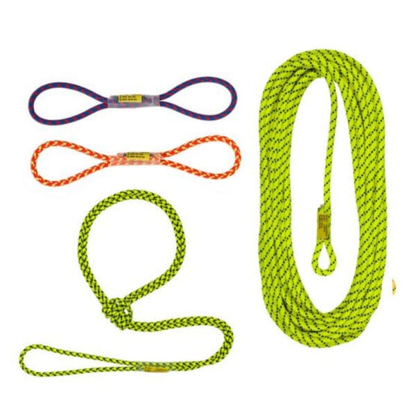 Assorted climbing ropes and slings.