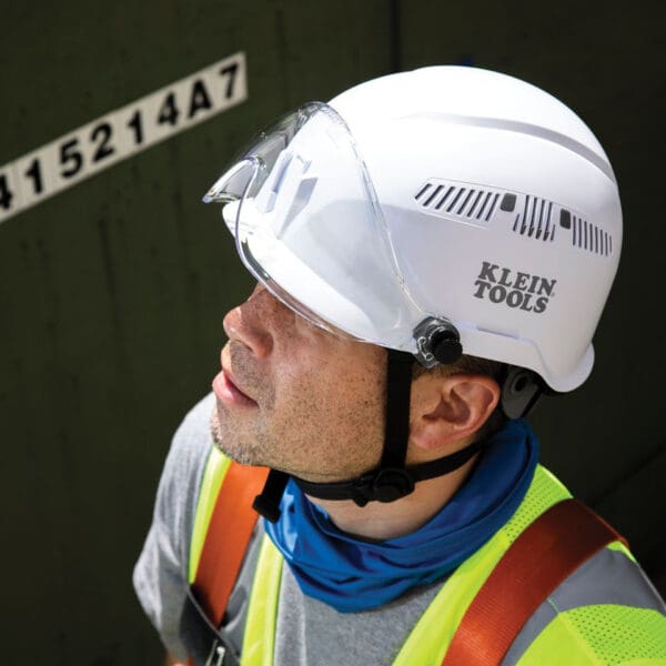 Man wearing a Klein Tools hard hat.