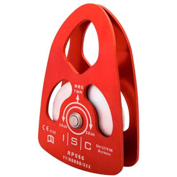 Red ISC RP066 pulley with white wheel.