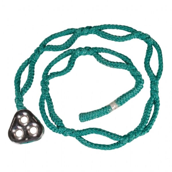 Teal rope with metal pulley