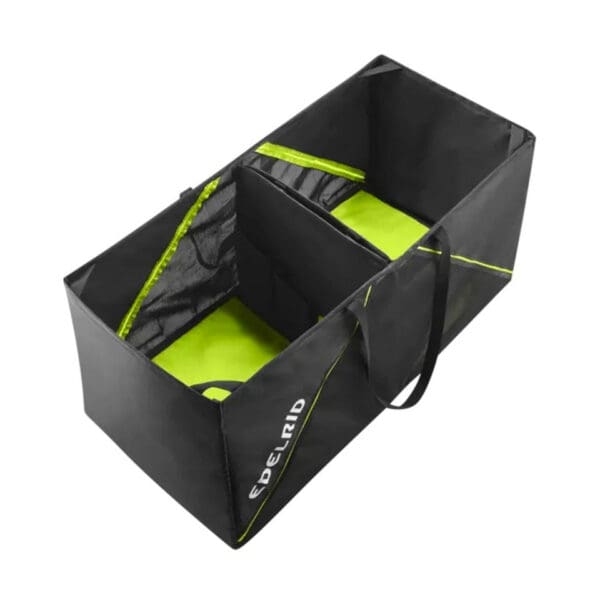 Black and green Edelrid storage box.