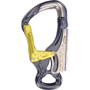 Black and gold safety carabiner