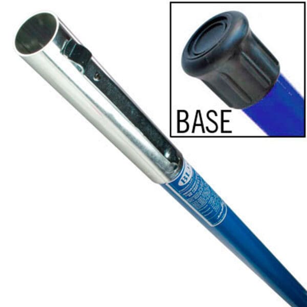 Blue telescoping fiberglass pole with base