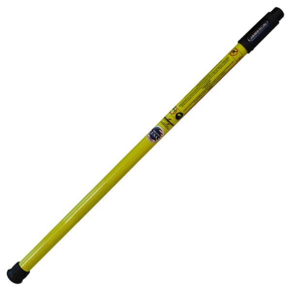 Yellow fiberglass extension pole with black ends.