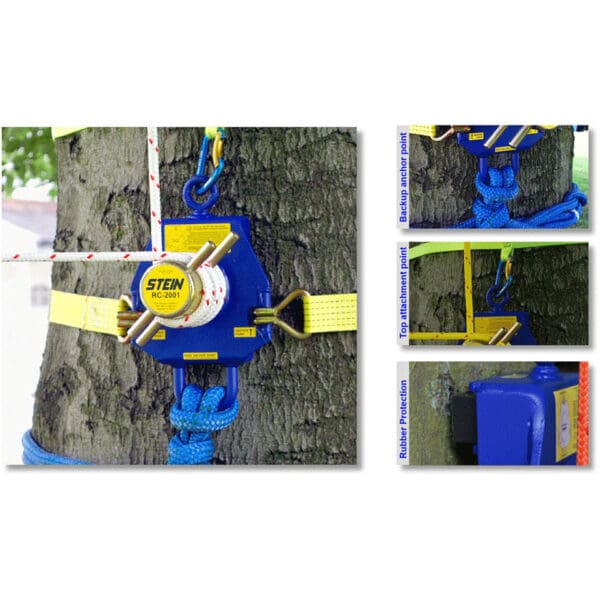 Tree climbing rope anchor device.