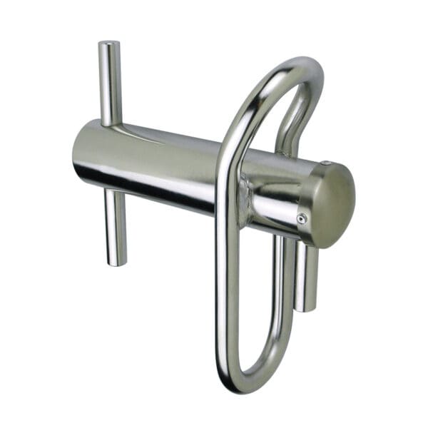 Stainless steel container locking device.