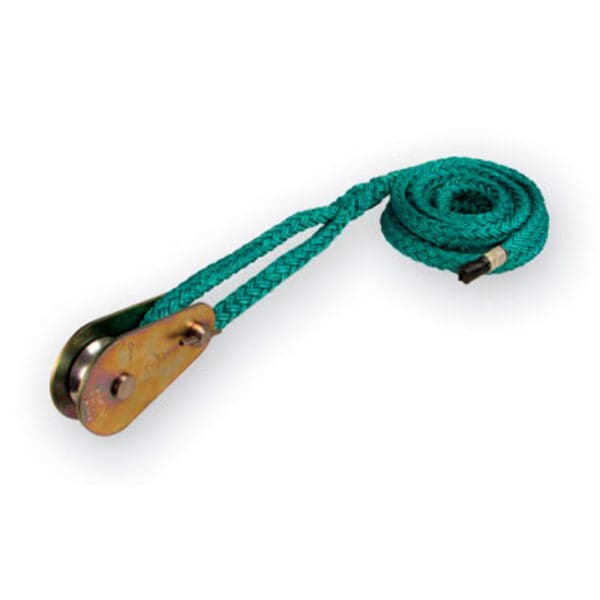 Green rope with metal pulley