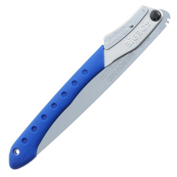 Silky Bigboy folding saw with blue handle.