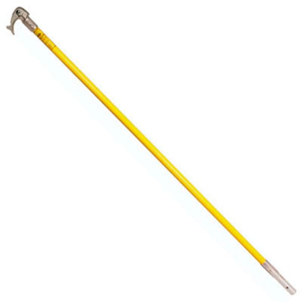 Yellow fiberglass pole with hook