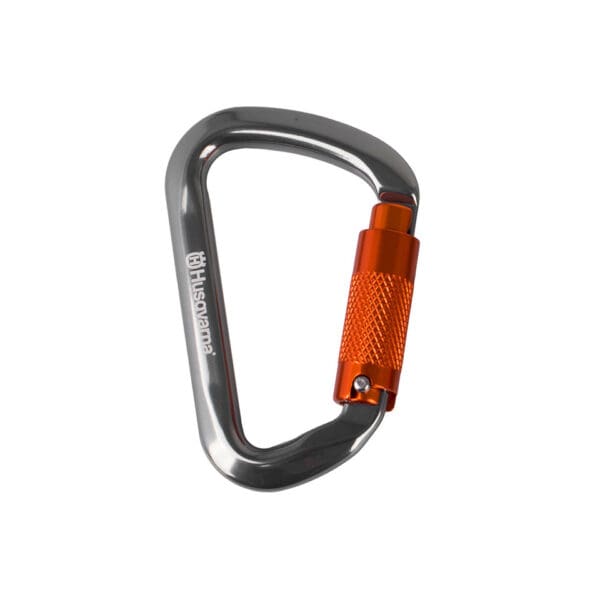 Husqvarna orange carabiner clip.