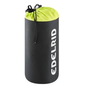 Black drawstring bag with Edelrid logo.