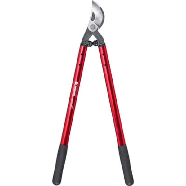 Red long-handled pruning shears.