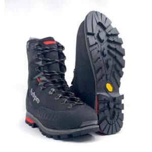 Black Arbpro high-top hiking boots.