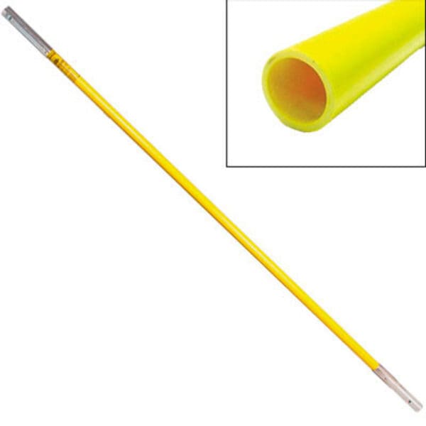 Yellow fiberglass extension pole with handle.